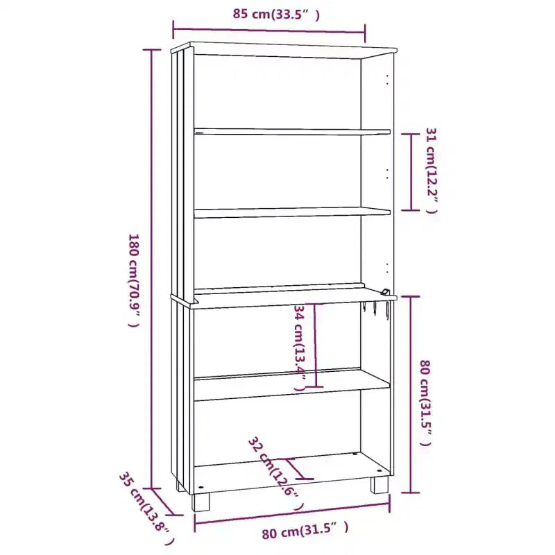vidaXL Meuble haut, lot de 2, pin massif, MDF Grand meuble haut