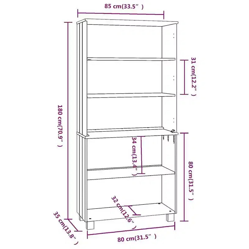 vidaXL Meuble haut, lot de 2, pin massif, MDF Grand meuble haut