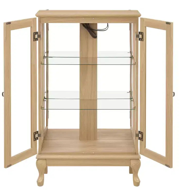 MAYEERTY Kitchen Pantry Cabinet Solid Wood 4 Adjustable Shelves Enclosed Doors