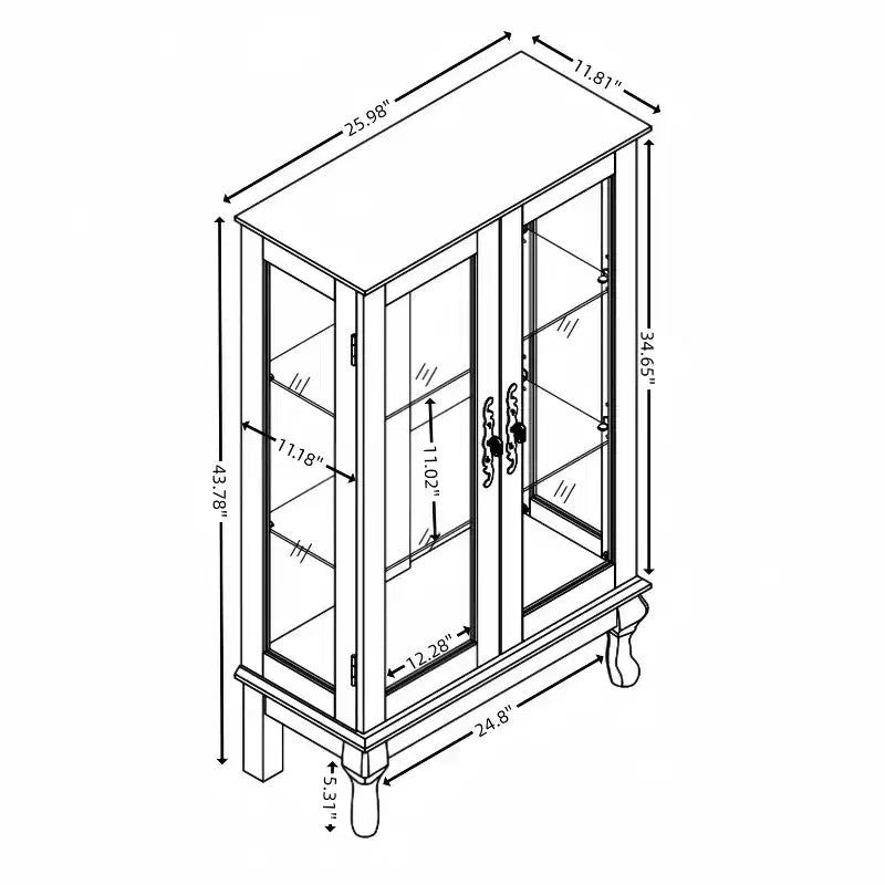 MAYEERTY Kitchen Pantry Cabinet Solid Wood 4 Adjustable Shelves Enclosed Doors