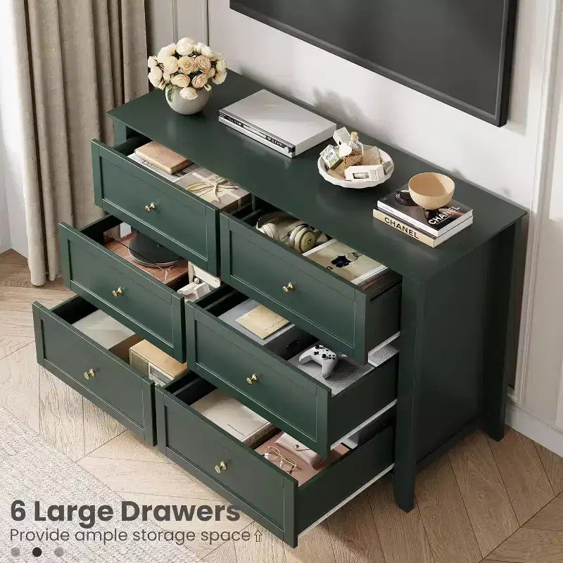 Commode à 6 tiroirs profonds, commodes modernes en bois, pour entrée, salon