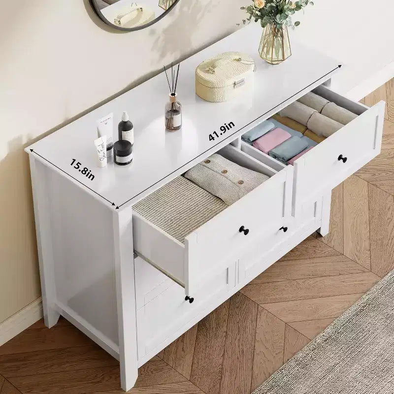 Commode à 6 tiroirs profonds, commodes modernes en bois, pour entrée, salon