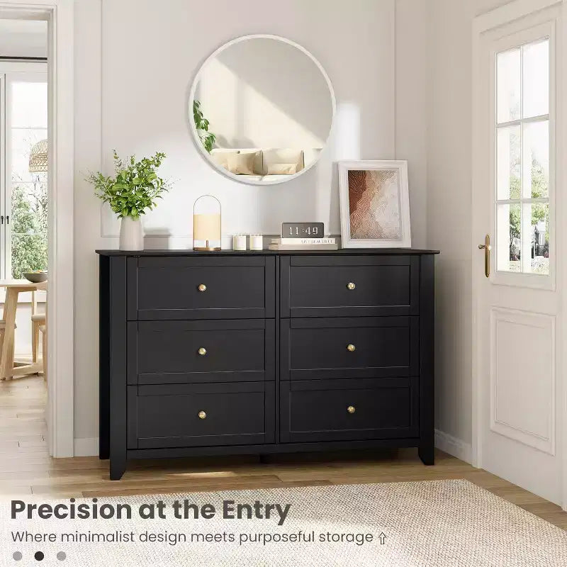 Commode à 6 tiroirs profonds, commodes modernes en bois, pour entrée, salon