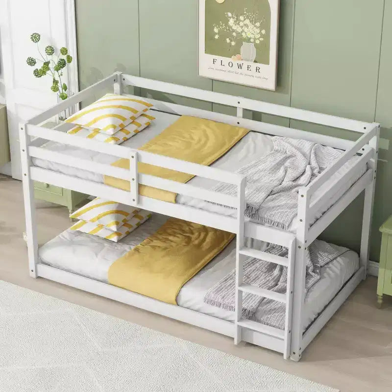 MAYEERTY Full Bed Frame Soft-Close Drawers High Weight Capacity Solid Rubberwood