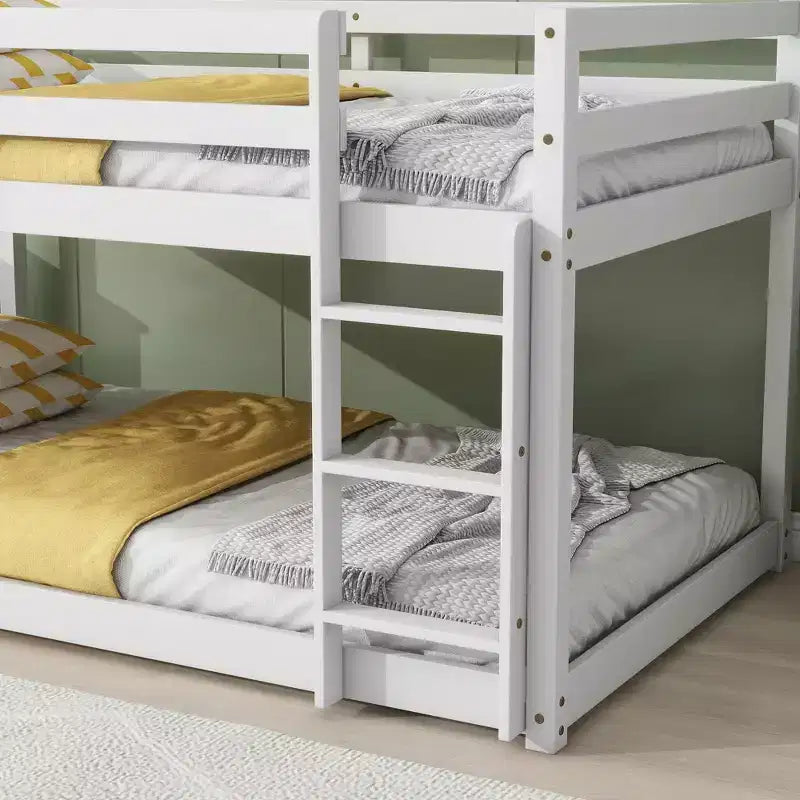 MAYEERTY Full Bed Frame Soft-Close Drawers High Weight Capacity Solid Rubberwood
