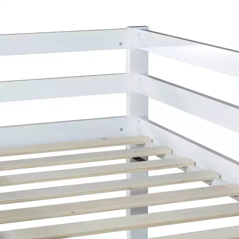 MAYEERTY Full Bed Frame Soft-Close Drawers High Weight Capacity Solid Rubberwood