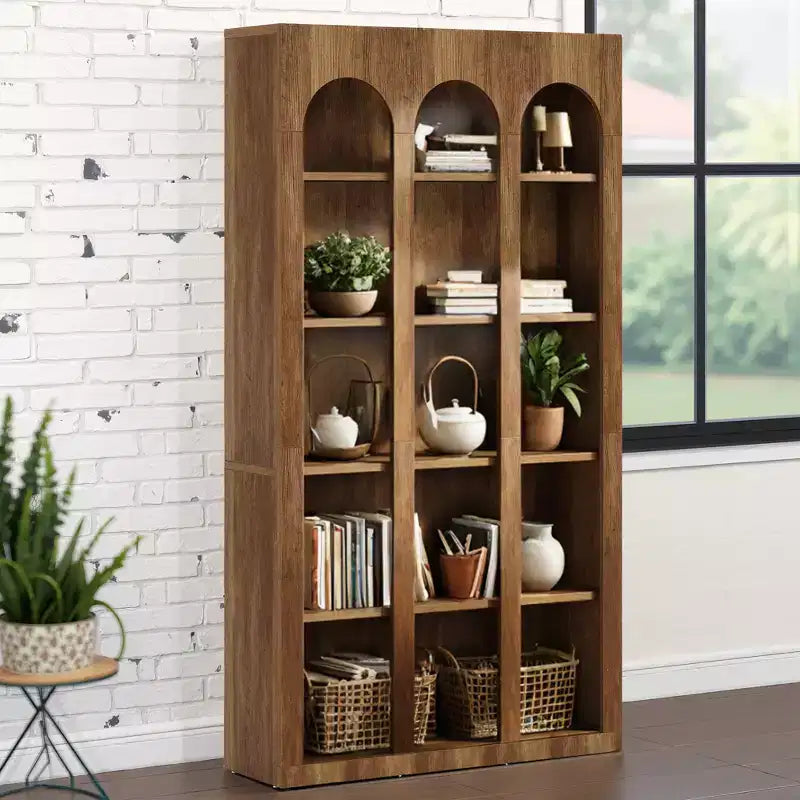 MAYEERTY Freestanding Retro Bookcase for Office Living Room Bedroom Library