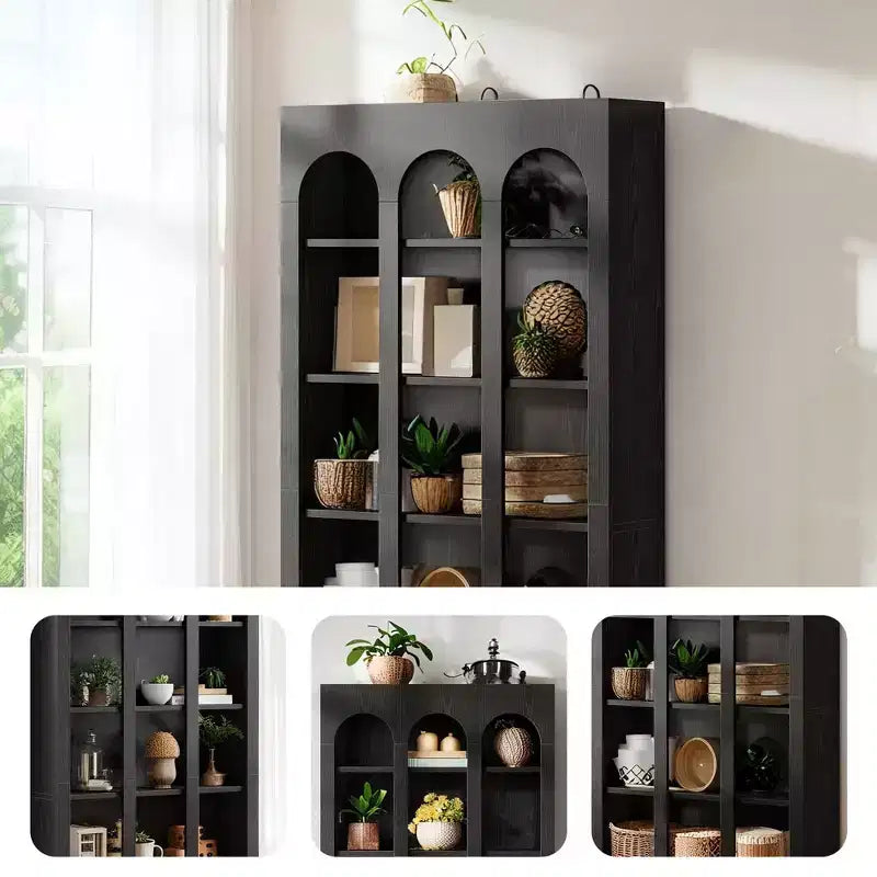 MAYEERTY Freestanding Retro Bookcase for Office Living Room Bedroom Library