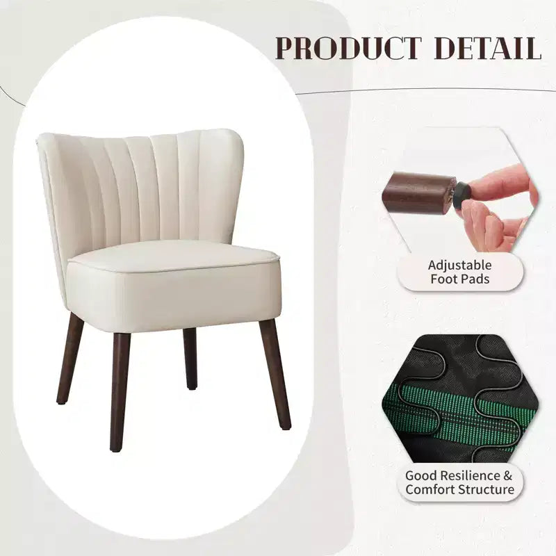Modern Accent Chair Set of 2 Mid-Century, Velvet Upholstered Chair with Thick Cushion, Living Room Bedroom Home Decor