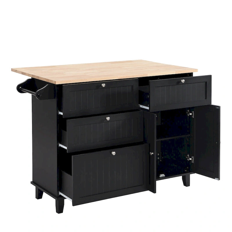 Set da isola per cucina TOPMAX con anta a ribalta e 2 posti a sedere, set tavolo da pranzo con ripiano regolabile, cassetti e portasciugamani