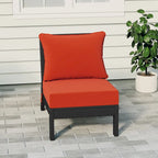 Polytrends Birchwood All Weather HDPE Outdoor Patio Deep Seating Black Armless Chair With Cushions (1-Piece)