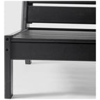 Polytrends Birchwood Sedia senza braccioli da esterno per patio con seduta profonda in HDPE per tutte le stagioni, nera con cuscini (1 pezzo)