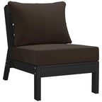 Polytrends Birchwood Sedia senza braccioli da esterno per patio con seduta profonda in HDPE per tutte le stagioni, nera con cuscini (1 pezzo)