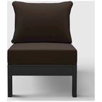 Polytrends Birchwood Sedia senza braccioli da esterno per patio con seduta profonda in HDPE per tutte le stagioni, nera con cuscini (1 pezzo)