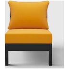 Polytrends Birchwood Sedia senza braccioli da esterno per patio con seduta profonda in HDPE per tutte le stagioni, nera con cuscini (1 pezzo)