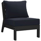 Polytrends Birchwood Sedia senza braccioli da esterno per patio con seduta profonda in HDPE per tutte le stagioni, nera con cuscini (1 pezzo)