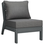 Polytrends Birchwood Divano da esterno a tre posti in HDPE resistente alle intemperie con cuscini, grigio (3 pezzi)