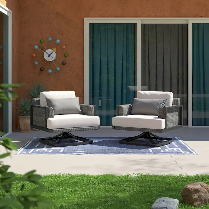 Set di 2 sedie a sdraio Vistano da esterno con tessuto Sunbrella - Grigio