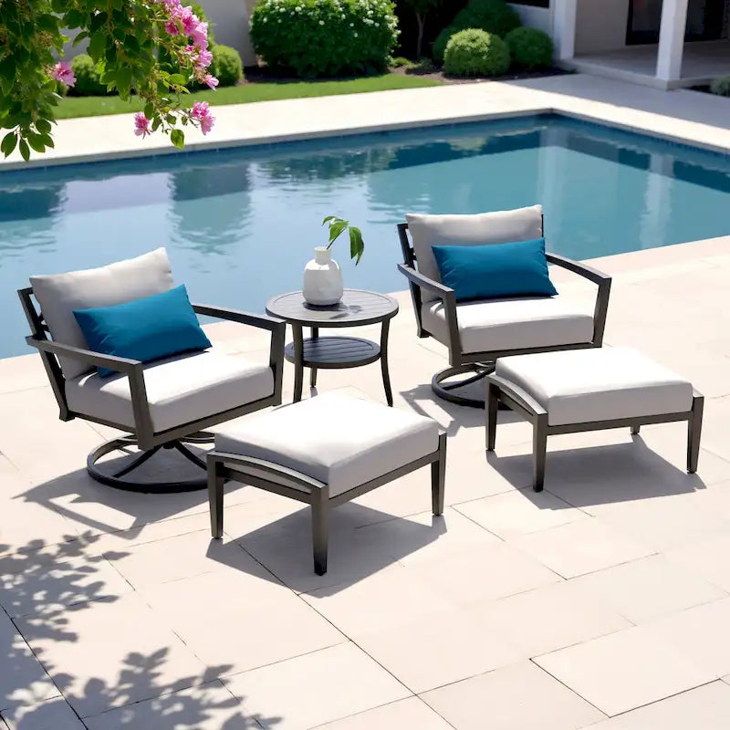 Set da esterno a 5 pezzi con sedute mobili Venetia Sunbrella