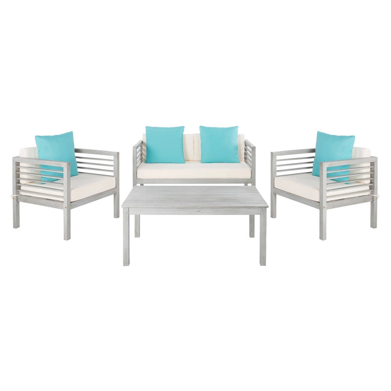 SAFAVIEH Outdoor Living Alda Set 4 pezzi con cuscini decorativi - 51W x 26D x 26H