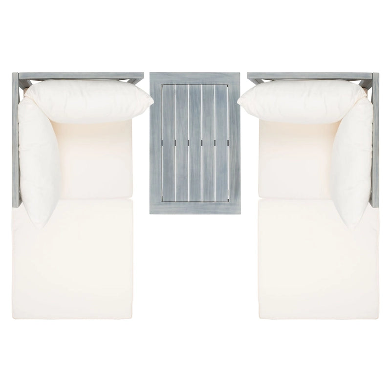 SAFAVIEH Outdoor Living Set sezionale Ronson 5 pezzi - Grigio cenere/Beige - 27L x 27P x 27A