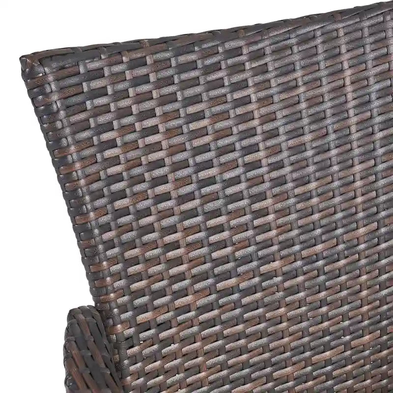 Sedie da pranzo da esterno in polyrattan PE marrone effetto vimini (set da 2)