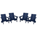 Polytrends Coastin Sedia Adirondack Moderna in Polietilene (Set di 4), Nero