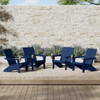 Polytrends Coastin Sedia Adirondack Moderna in Polietilene (Set di 4), Nero