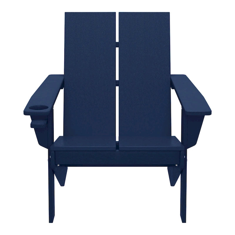 Polytrends Coastin Sedia Adirondack Moderna in Polietilene (Set di 4), Nero