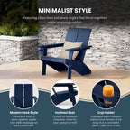Polytrends Coastin Sedia Adirondack Moderna in Polietilene (Set di 4), Nero