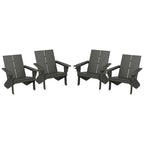 Polytrends Coastin Sedia Adirondack Moderna in Polietilene (Set di 4), Nero