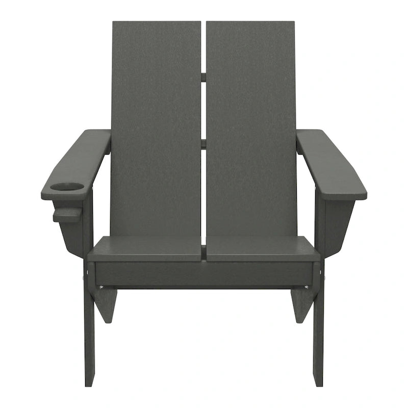 Polytrends Coastin Sedia Adirondack Moderna in Polietilene (Set di 4), Nero
