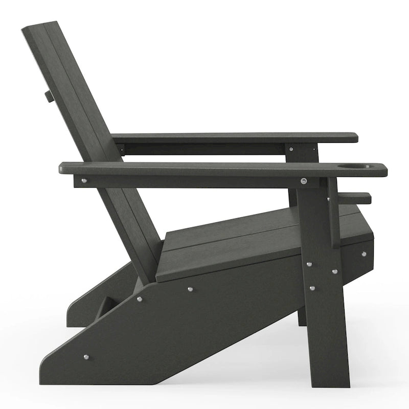 Polytrends Coastin Sedia Adirondack Moderna in Polietilene (Set di 4), Nero
