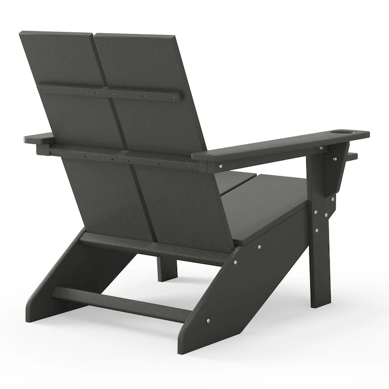 Polytrends Coastin Sedia Adirondack Moderna in Polietilene (Set di 4), Nero