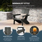 Polytrends Coastin Sedia Adirondack Moderna in Polietilene (Set di 4), Nero