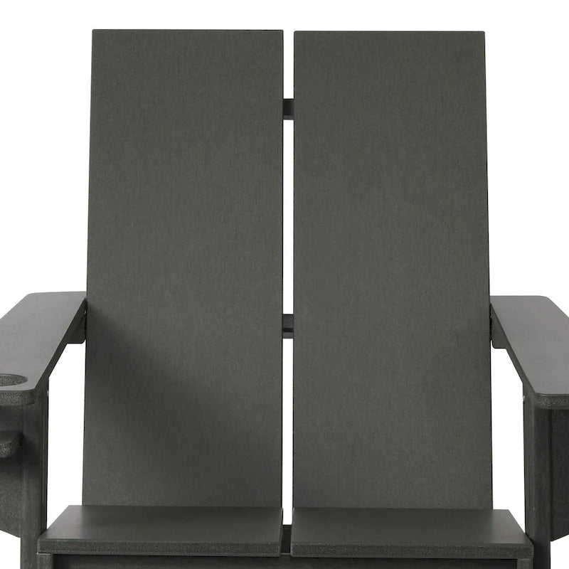 Polytrends Coastin Sedia Adirondack Moderna in Polietilene (Set di 4), Nero