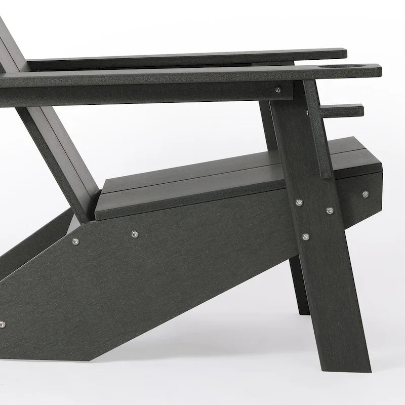 Polytrends Coastin Sedia Adirondack Moderna in Polietilene (Set di 4), Nero