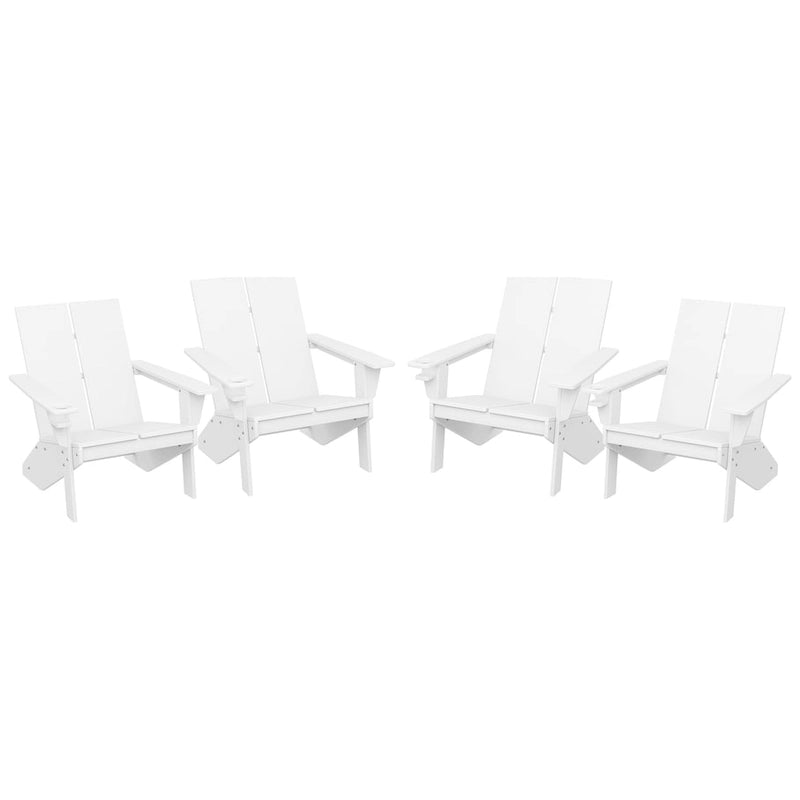 Polytrends Coastin Sedia Adirondack Moderna in Polietilene (Set di 4), Nero