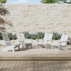 Polytrends Coastin Sedia Adirondack Moderna in Polietilene (Set di 4), Nero
