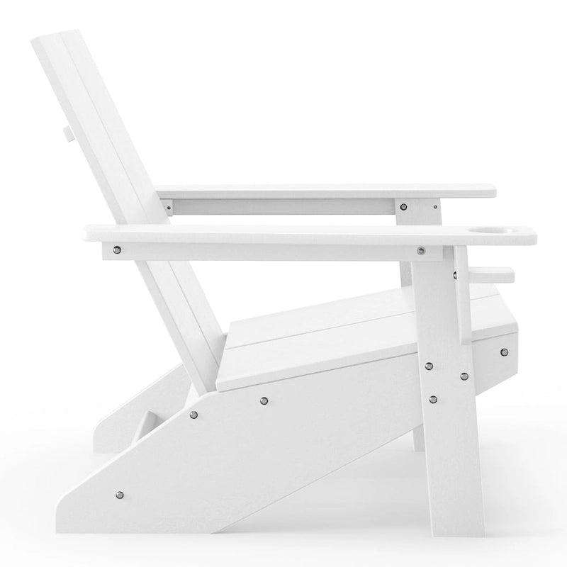 Polytrends Coastin Sedia Adirondack Moderna in Polietilene (Set di 4), Nero