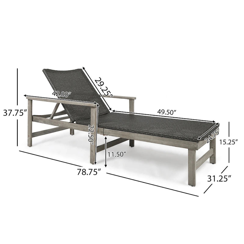 Hampton Wood + Chaise Longue in Vimini