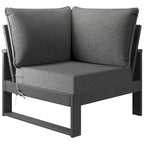 Polytrends Endless Patio Deep Seating Corner Chair with Gray Frame