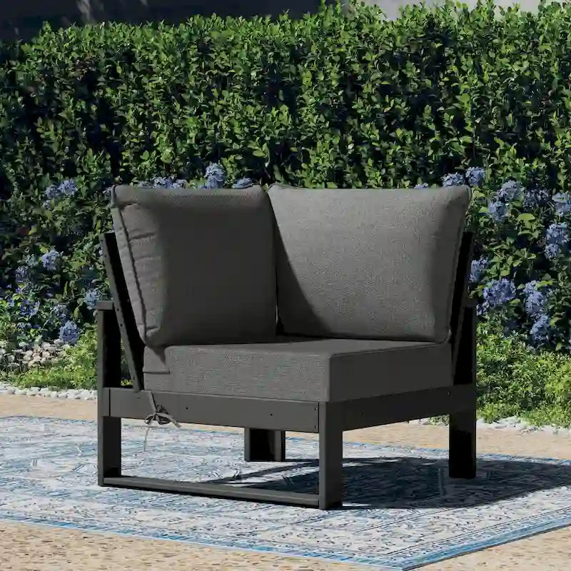 Polytrends Endless Patio, sedia angolare profonda con telaio grigio