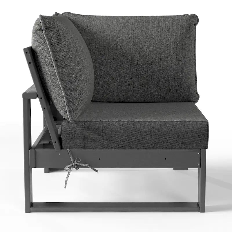 Polytrends Endless Patio, sedia angolare profonda con telaio grigio