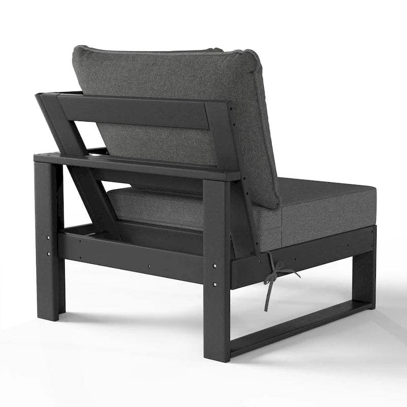 Polytrends Endless Patio, sedia angolare profonda con telaio grigio