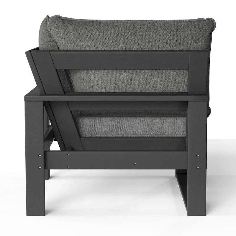 Polytrends Endless Patio, sedia angolare profonda con telaio grigio