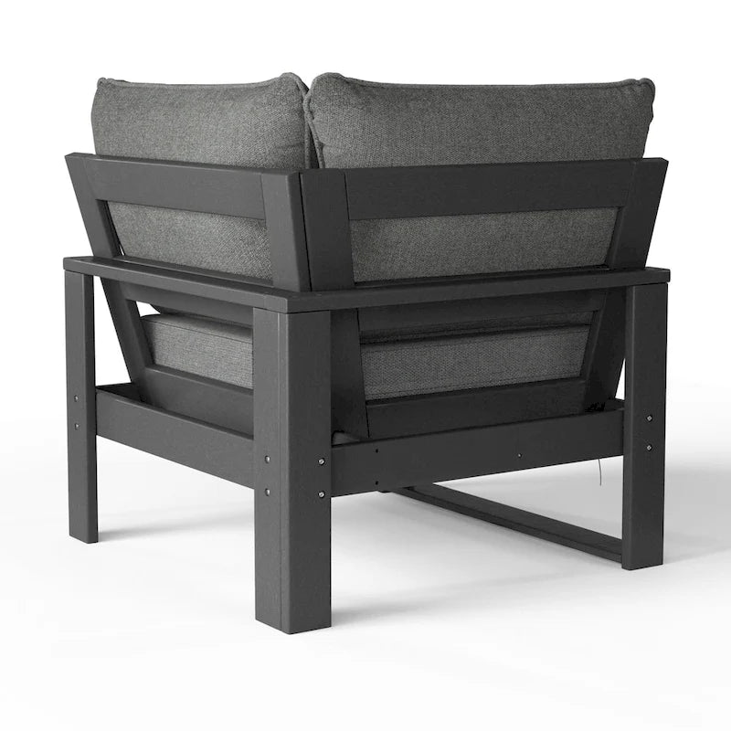 Polytrends Endless Patio, sedia angolare profonda con telaio grigio