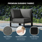 Polytrends Endless Patio, sedia angolare profonda con telaio grigio