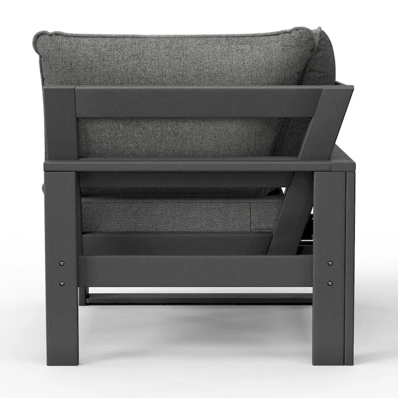 Polytrends Endless Patio, sedia angolare profonda con telaio grigio