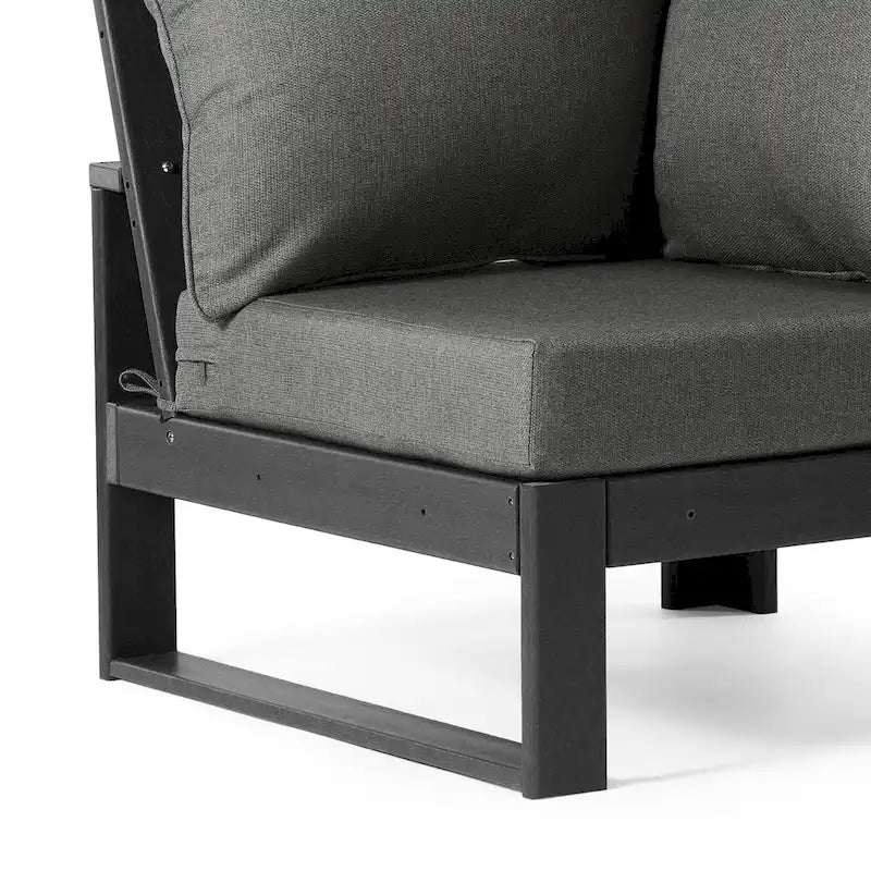 Polytrends Endless Patio, sedia angolare profonda con telaio grigio